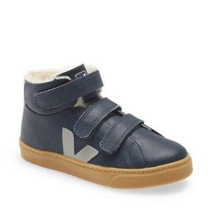 NIB VEJA Little Kid's Small Esplar Mid Top Fur Lined Leather Sneakers US 7